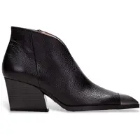 Hispanitas for woman. HI243596 Round toe leather ankle boots black (42), 3 to 5 cm, Zip, Casual