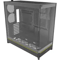 Montech HS02 -miditornikotelo ikkunalla ja RGB-valaistuksella, musta / valkoinen