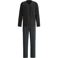 Calida Pitkä pyjama 'Relax Streamline' kyyhkynsininen / musta