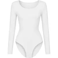 Cfab Muotoileva body 'Longsleeve Bodysuit Sculpting Shapewear with Briefs' valkoinen