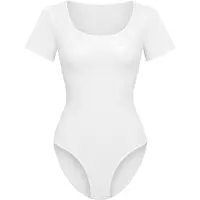 Cfab Muotoileva body 'T-Shirt Bodysuit Sculpting Shapewear with Briefs' valkoinen