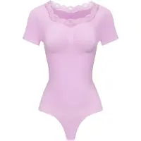 Cfab Muotoileva body 'Lace T-Shirt Bodysuit Sculpting Shapewear with String' orkkidea