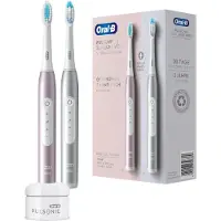 Oral-B Pulsonic Slim Luxe 4900 -sähköhammasharja, 2 kpl, Black with Rose Gold accents