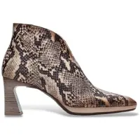 Hispanitas for woman. HI254270 Taupe Atlanta Leather Ankle Boots (38), 5 to 8 cm, Zip, Casual, Animal Print