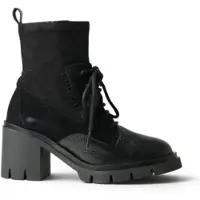 Hispanitas for woman. HI254281 Rock Zurich Leather Ankle Boots black (39), 5 to 8 cm, Laces, Zip, Casual