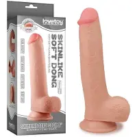 Lovetoy Skinlike Soft Dong realistinen dildo imukupilla 23 cm Ihonvärinen