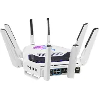 Asus ROG Rapture GT-BE19000AI, Wi-Fi 7 (802.11be), Kolmikaista (2,4 GHz/5 GHz/6 GHz), Ethernet LAN, Valkoinen, Pöytäreititin