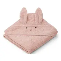 Liewood Albert kylpypyyhe hupulla 70x70 cm Rabbit rose.