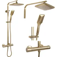 REA Tom BRUSHED GOLD suihkusetti termostaatilla