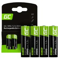 Green Cell Cell Rechargeable Batteries Sticks 4x AA HR6 2000 mAh