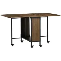 Aosom Ruokailupöytä Homcom 130x80x74cm, musta/ruskea väri