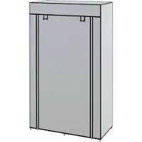 Aosom Kangaskaappi Homcom 83x42,5x162,5cm, harmaa/musta