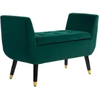 Aosom Pehmeä penkki säilytyslaatikolla Homcom 107x42x65cm, tummanvihreä/musta