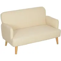Aosom Sohva Homcom 130x74x79cm, kerma-vaaleanruskea väri