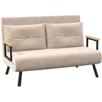 Aosom Sohvasänky Homcom 102x73x81cm, hiekan/musta väri