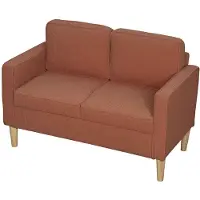 Aosom Sohva Homcom 117x63x79cm., oranssi/vaaleanruskea