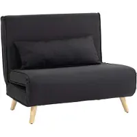 Aosom Tuoli-sänky Homcom 94x78x80cm, musta/vaaleanruskea väri
