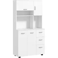 Aosom Keittiökaappi Homcom 89x39,5x168 cm, valkoinen