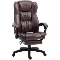 Aosom Ergonomiška masažinė biuro kėdė su pakoja, 68,5x68,5x113-121 cm, ruda