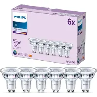 Philips Kohdelamppu 35W PAR16 GU10 x6, 3,5 W, 35 W, GU10, 275 lm, 15000 h, Viileä valkoinen