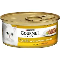 Gourmet 12x85g Gold Tender Chunks lohi & kana Kissanruoka