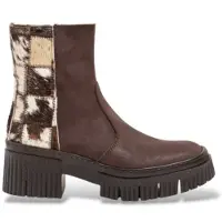 Art for woman. 11374S27R003_012 Brown patchwork leather ankle boots 1374S (38), 3 to 5 cm, Zip, Casual