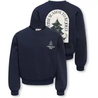 ONLY Kogelfie Ls Xmas Boxy O-Neck Box Swt - Navy - 146-152
