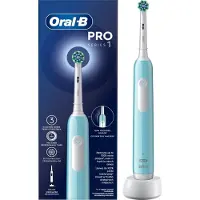 Oral-B PRO Series 1, Aikuinen, Pyörivä/värähtelevä hammasharja, Päivittäinen käyttö, Herkkä, Valkaisu, 20000 liikettä minuutissa, Sininen, 8800 lii...