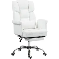 Aosom Toimistotuoli Homcom 69x65x115cm, valkoinen/hopean värinen