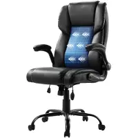 Vevor Ergonominen johtajan toimistotuoli musta, PU-nahka, säädettävä