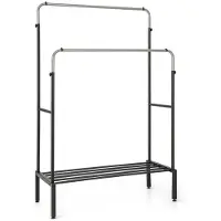 ProMotion Vaateripustin 108x50x125cm, musta/hopeanvärinen