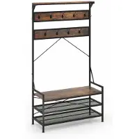 ProMotion Vaateripustin 102x40x184cm, musta/ruskea