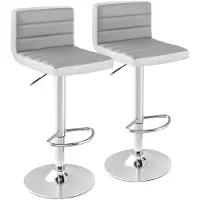 ProMotion Setti 2 baarituolia 37x42x102cm, valkoinen/harmaa