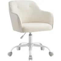 Songmics Toimistotuoli 64x64x93cm, beige/valkoinen