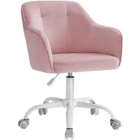 Songmics Toimistotuoli 64x64x93cm, pinkki/valkoinen
