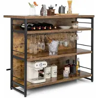 ProMotion Baari pöytä 120x60x101cm, ruskea/musta väri