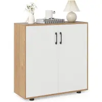 ProMotion Kaappi 80x31,5x82cm, vaaleanruskea/valkoinen
