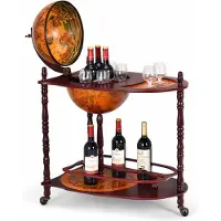 ProMotion Maapallon muotoinen baari 70x45x88cm, ruskea