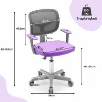 ProMotion Lasten toimistotuoli 54x50x91,5cm, harmaa/violetti