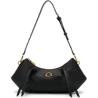 GUESS for woman. HWBG2237180 Allegra shoulder bag in black (OSFA), Casual, Polyurethane