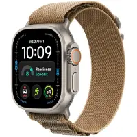 Apple Watch Ultra 4 GPS + Cellular 49 mm luonnonvaalea titaani, aavikonvärinen Alpine-ranneke - S
