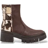 Art for woman. 11374S27R003_012 Brown patchwork leather ankle boots 1374S (39), 3 to 5 cm, Zip, Casual