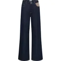 ONLY Onlhope Hw Wide Check Dnm Siji - Navy - 30 x 32