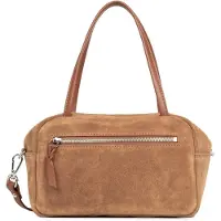 LANCASTER PARIS Käsilaukku 'Lancaster Sac à main Zippé M Suède IT Camel' ruskea