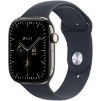 Apple Watch Series 12 GPS + Cellular 46mm Natural Titanium - Navy Blue Sport Band - Small/Medium