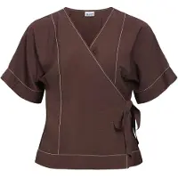 Object Objjacira S/S Re Wrap Top E Tne - Brown - 38
