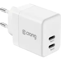 Crong Utra Compact GaN 35W PD 3.0 2x USB-C Charger (white)