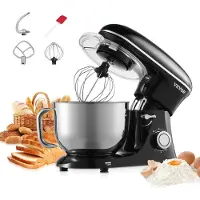 Vevor -yleiskone, 6 QT-taikinansekoitin, 1400 W, 6 + P-nopeutta, kallistettava yleiskone ruostumattomasta teräksestä valmistetulla kulholla, taikinakoukulla, vispilällä, litteällä vatkaimella, kaapimel