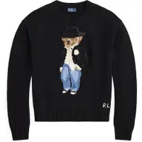 Ralph Lauren Holiday Polo Bear Cotton Crewneck - Black - M