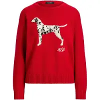 Ralph Lauren Intarsia-Knit Dalmatian Cotton Sweater - Red - XS